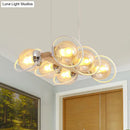 GobekUsa Modern Glass Hanging Light Fixture - Cognac Bubble Shade Island Lighting