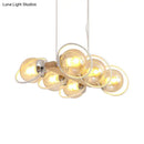 GobekUsa Modern Glass Hanging Light Fixture - Cognac Bubble Shade Island Lighting