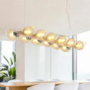GobekUsa Modern Glass Hanging Light Fixture - Cognac Bubble Shade Island Lighting