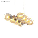 GobekUsa Modern Glass Hanging Light Fixture - Cognac Bubble Shade Island Lighting
