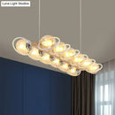 GobekUsa Modern Glass Hanging Light Fixture - Cognac Bubble Shade Island Lighting