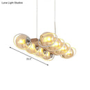 GobekUsa Modern Glass Hanging Light Fixture - Cognac Bubble Shade Island Lighting
