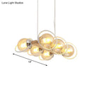 GobekUsa Modern Glass Hanging Light Fixture - Cognac Bubble Shade Island Lighting