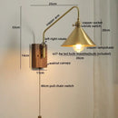 GobekUsa Glass Copper LED Wall Sconce Modern Stair Light Fixtures