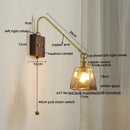 GobekUsa Glass Copper LED Wall Sconce Modern Stair Light Fixtures