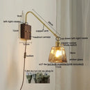 GobekUsa Glass Copper LED Wall Sconce Modern Stair Light Fixtures