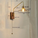 GobekUsa Glass Copper LED Wall Sconce Modern Stair Light Fixtures