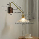 GobekUsa Glass Copper LED Wall Sconce Modern Stair Light Fixtures