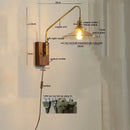 GobekUsa Glass Copper LED Wall Sconce Modern Stair Light Fixtures