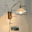 GobekUsa Glass Copper LED Wall Sconce Modern Stair Light Fixtures
