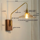 GobekUsa Glass Copper LED Wall Sconce Modern Stair Light Fixtures