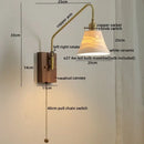 GobekUsa Glass Copper LED Wall Sconce Modern Stair Light Fixtures