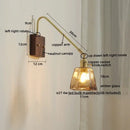 GobekUsa Glass Copper LED Wall Sconce Modern Stair Light Fixtures