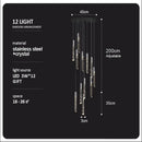 GobekUsa Crystal Column LED Chandelier: Luxury Pendant Lamp for Staircase, Modern Home Decor Lighting