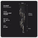 GobekUsa Crystal Column LED Chandelier: Luxury Pendant Lamp for Staircase, Modern Home Decor Lighting