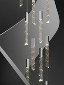 GobekUsa Crystal Column LED Chandelier: Luxury Pendant Lamp for Staircase, Modern Home Decor Lighting