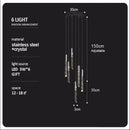 GobekUsa Crystal Column LED Chandelier: Luxury Pendant Lamp for Staircase, Modern Home Decor Lighting