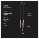 GobekUsa Crystal Column LED Chandelier: Luxury Pendant Lamp for Staircase, Modern Home Decor Lighting