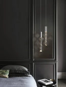 GobekUsa Crystal Column LED Chandelier: Luxury Pendant Lamp for Staircase, Modern Home Decor Lighting