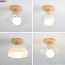 GobekUsa LED Ceiling Lamp Modern Style Wood Glass Luminaria
