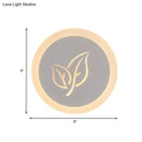 GobekUsa Contemporary LED Flush Wall Sconce in White with Leaf Pattern - Modern Circle Design