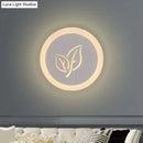 GobekUsa Contemporary LED Flush Wall Sconce in White with Leaf Pattern - Modern Circle Design