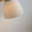 Modern wood and ribbed glass wall light fixture bedroom sconce by Decorbites
