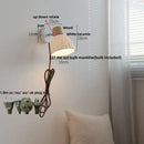 Modern wood and ribbed glass wall light fixture bedroom sconce by Decorbites