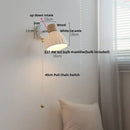 Modern wood and ribbed glass wall light fixture bedroom sconce by Decorbites
