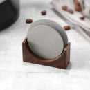 Modern wood and silver coffee filter stand kitchen storage rack by Decorbites