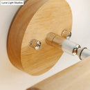 GobekUsa Nordic White Glass Ball Rotating Wall Lamp with Wood Wall Mount - Ideal for Bedroom Lighting
