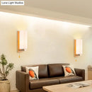 GobekUsa White Glass Wall Sconce - Cylindrical Bedside Light with Pull Chain