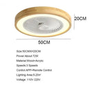 GobekUsa 20" Wood Ceiling Fan with APP Remote Control & LED Light, Modern Living Bedroom Design