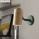 GobekUsa Wooden Wall Mounted Macaron Sconce Light Fixture - 1 Head Tube Lamp in Yellow/Green/Blue for Bathroom