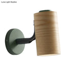 GobekUsa Wooden Wall Mounted Macaron Sconce Light Fixture - 1 Head Tube Lamp in Yellow/Green/Blue for Bathroom