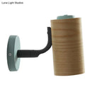 GobekUsa Wooden Wall Mounted Macaron Sconce Light Fixture - 1 Head Tube Lamp in Yellow/Green/Blue for Bathroom