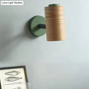 GobekUsa Wooden Wall Mounted Macaron Sconce Light Fixture - 1 Head Tube Lamp in Yellow/Green/Blue for Bathroom