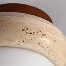GobekUsa LED Ceiling Light with Wood Base and White Glass Shade