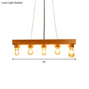 GobekUsa Modern Wood Bubble Hanging Ceiling Light with 5 Beige Heads – Ideal for Dining Room