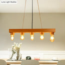 GobekUsa Modern Wood Bubble Hanging Ceiling Light with 5 Beige Heads – Ideal for Dining Room