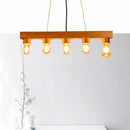 GobekUsa Modern Wood Bubble Hanging Ceiling Light with 5 Beige Heads – Ideal for Dining Room