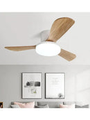 GobekUsa 52" DC Wood Ceiling Fan Light Remote Control Living Bedroom LED 35W