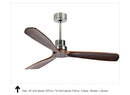 GobekUsa 52" Wood Ceiling Fan Remote Control 3 Blades for Home Living Bedroom