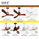 GobekUsa 52" Wood Ceiling Fan Remote Control 3 Blades for Home Living Bedroom