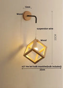 GobekUsa Cube LED Wall Lights | Modern Nordic Wood Design for Home Decor