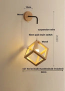 GobekUsa Cube LED Wall Lights | Modern Nordic Wood Design for Home Decor
