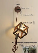 GobekUsa Cube LED Wall Lights | Modern Nordic Wood Design for Home Decor