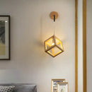 GobekUsa Cube LED Wall Lights | Modern Nordic Wood Design for Home Decor