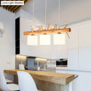 GobekUsa Modern Wood Cylinder Hanging Island Light in Beige - Stylish Island Lighting Fixture