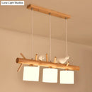 GobekUsa Modern Wood Cylinder Hanging Island Light in Beige - Stylish Island Lighting Fixture